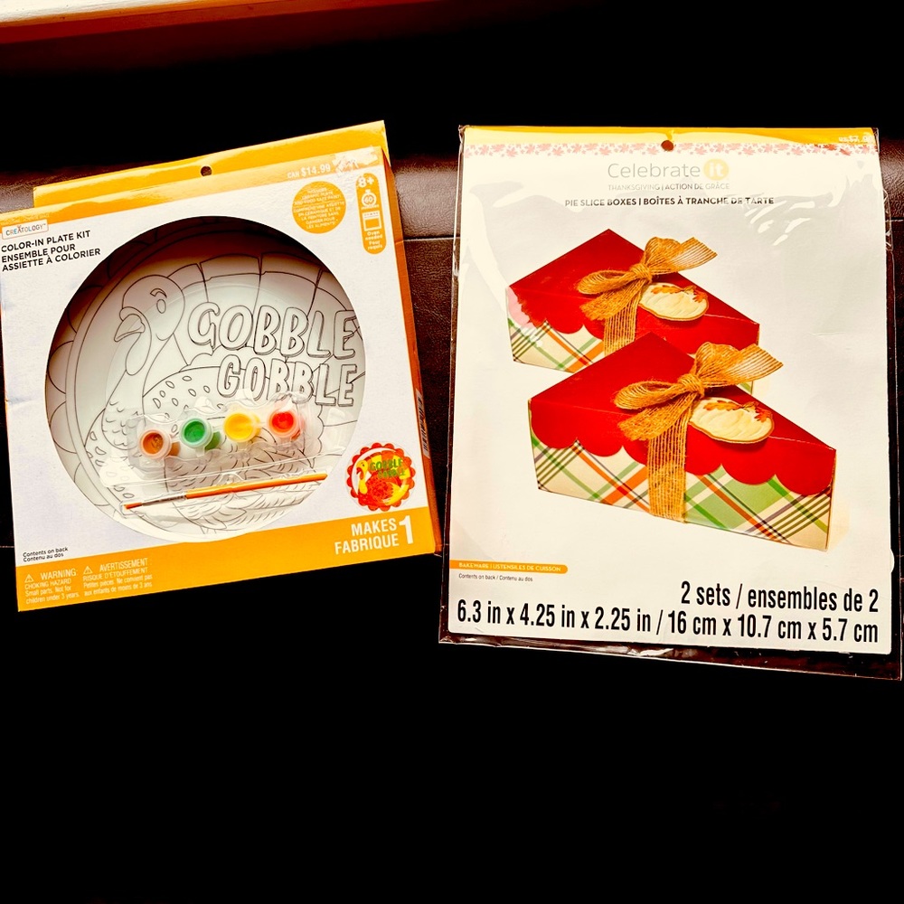 Creatology Thanksgiving craft plate and celebrate pie boxes